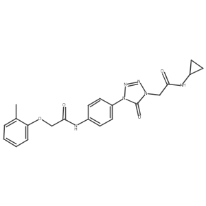 N-cyclopropyl-2-(5-oxo-4-(4-(2-(o-tolyloxy)acetamido)phenyl)-4,5-dihydro-1H-tetrazol-1-yl)acetamide Structure