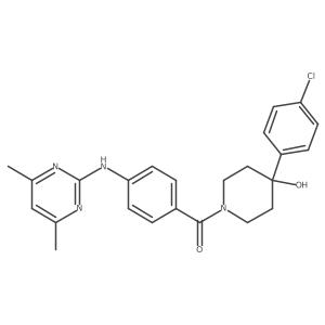 (4-(4-Chlorophenyl)-4-hydroxypiperidin-1-yl)(4-((4,6-dimethylpyrimidin-2-yl)amino)phenyl)methanone结构式