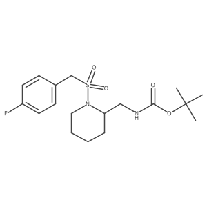 Tert-butyl ((1-((4-fluorobenzyl)sulfonyl)piperidin-2-yl)methyl)carbamate结构式