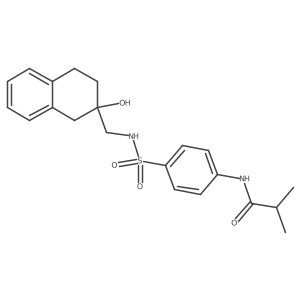 N-(4-(N-((2-hydroxy-1,2,3,4-tetrahydronaphthalen-2-yl)methyl)sulfamoyl)phenyl)isobutyramide结构式