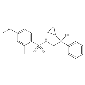 N-(2-cyclopropyl-2-hydroxy-2-phenylethyl)-4-methoxy-2-methylbenzenesulfonamide结构式