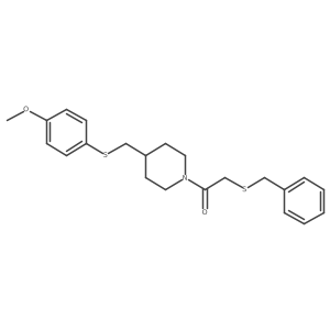 2-(Benzylthio)-1-(4-(((4-methoxyphenyl)thio)methyl)piperidin-1-yl)ethanone Structure