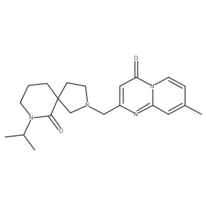 2-[(7-isopropyl-6-oxo-2,7-diazaspiro[4.5]dec-2-yl)methyl]-8-methyl-4H-pyrido[1,2-a]pyrimidin-4-one结构式