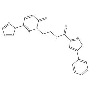 N-(2-(6-oxo-3-(1H-1,2,4-triazol-1-yl)pyridazin-1(6H)-yl)ethyl)-5-phenylisoxazole-3-carboxamide结构式
