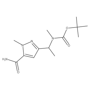 Tert-butyl 1-(5-carbamoyl-1-methyl-1h-pyrazol-3-yl)ethylmethylcarbamate结构式