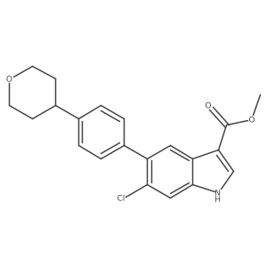 Methyl 6-chloro-5-(4-(tetrahydro-2h-pyran-4-yl)phenyl)-1h-indole-3-carboxylate结构式