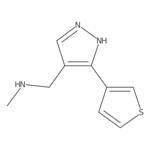 N-methyl-1-(3-(thiophen-3-yl)-1H-pyrazol-4-yl)methanamine Structure
