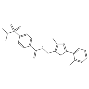 4-(N,N-dimethylsulfamoyl)-N-((4-methyl-2-(o-tolyl)thiazol-5-yl)methyl)benzamide结构式