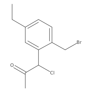 1-(2-(Bromomethyl)-5-ethylphenyl)-1-chloropropan-2-one结构式
