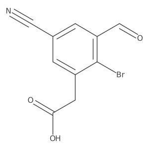 2-(2-Bromo-5-cyano-3-formylphenyl)acetic acid Structure
