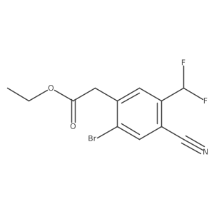 Ethyl 2-bromo-4-cyano-5-(difluoromethyl)phenylacetate结构式