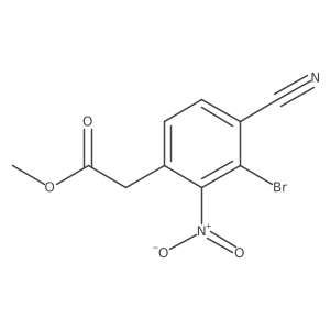 Methyl 3-bromo-4-cyano-2-nitrophenylacetate Structure