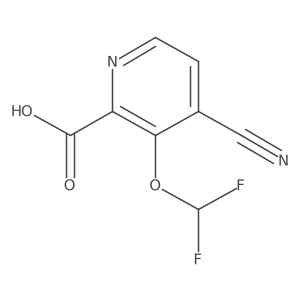 4-Cyano-3-(difluoromethoxy)picolinic acid结构式