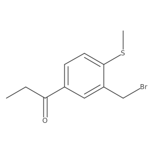 1-(3-(Bromomethyl)-4-(methylthio)phenyl)propan-1-one Structure