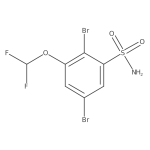 2,5-Dibromo-3-(difluoromethoxy)benzenesulfonamide Structure