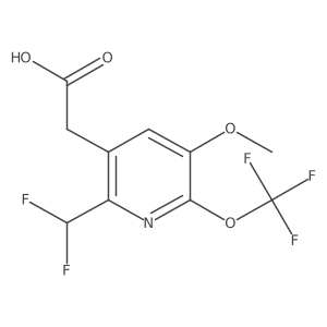 2-(Difluoromethyl)-5-methoxy-6-(trifluoromethoxy)pyridine-3-acetic acid结构式