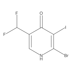 2-Bromo-5-(difluoromethyl)-3-iodopyridin-4-ol结构式