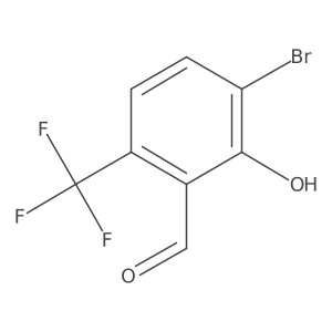 3-Bromo-2-hydroxy-6-(trifluoromethyl)benzaldehyde结构式