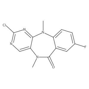 2-Chloro-8-fluoro-5,11-dimethyl-5H-benzo[e]pyrimido[5,4-b][1,4]diazepin-6(11H)-one Structure