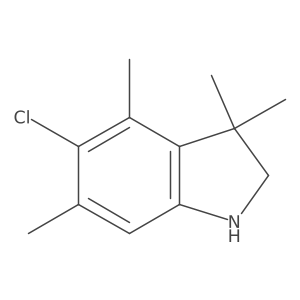 5-chloro-3,3,4,6-tetramethyl-2,3-dihydro-1H-indole结构式