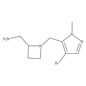 {1-[(4-bromo-1-methyl-1H-pyrazol-5-yl)methyl]azetidin-2-yl}methanamine结构式