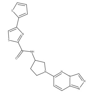 4-(thiophen-2-yl)-N-(1-{[1,2,4]triazolo[4,3-b]pyridazin-6-yl}pyrrolidin-3-yl)-1,3-thiazole-2-carboxamide结构式