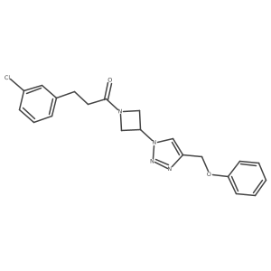 3-(3-chlorophenyl)-1-(3-(4-(phenoxymethyl)-1H-1,2,3-triazol-1-yl)azetidin-1-yl)propan-1-one结构式