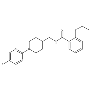2-(ethylthio)-N-((1-(5-fluoropyrimidin-2-yl)piperidin-4-yl)methyl)benzamide Structure