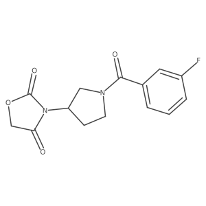 3-(1-(3-Fluorobenzoyl)pyrrolidin-3-yl)oxazolidine-2,4-dione Structure