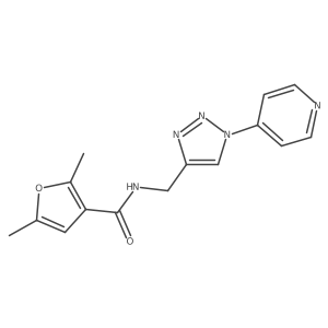 2,5-dimethyl-N-((1-(pyridin-4-yl)-1H-1,2,3-triazol-4-yl)methyl)furan-3-carboxamide结构式