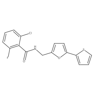 2-chloro-6-fluoro-N-((5-(thiophen-2-yl)furan-2-yl)methyl)benzamide Structure