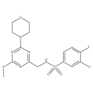3-chloro-4-fluoro-N-((4-methoxy-6-morpholino-1,3,5-triazin-2-yl)methyl)benzenesulfonamide结构式