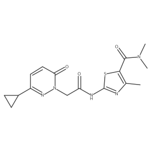 2-(2-(3-cyclopropyl-6-oxopyridazin-1(6H)-yl)acetamido)-N,N,4-trimethylthiazole-5-carboxamide Structure