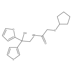 2-(cyclopentylthio)-N-(2-(furan-2-yl)-2-hydroxy-2-(thiophen-3-yl)ethyl)acetamide Structure