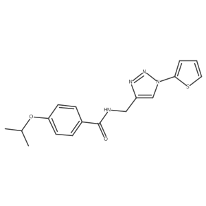 4-isopropoxy-N-((1-(thiophen-2-yl)-1H-1,2,3-triazol-4-yl)methyl)benzamide Structure