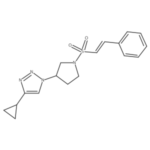 (E)-4-cyclopropyl-1-(1-(styrylsulfonyl)pyrrolidin-3-yl)-1H-1,2,3-triazole结构式