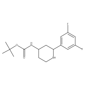 tert-butyl N-[2-(3,5-difluorophenyl)piperidin-4-yl]carbamate结构式