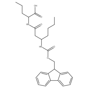 (2R)-2-[(3R)-3-({[(9H-fluoren-9-yl)methoxy]carbonyl}amino)heptanamido]pentanoic acid Structure