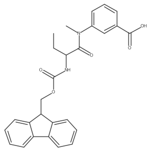 3-[(2R)-2-({[(9H-fluoren-9-yl)methoxy]carbonyl}amino)-N-methylbutanamido]benzoic acid Structure