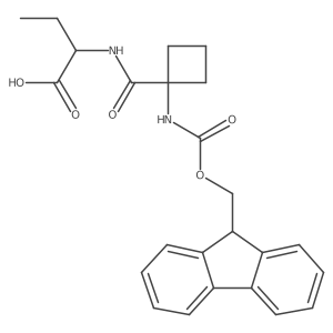 2-{[1-({[(9H-fluoren-9-yl)methoxy]carbonyl}amino)cyclobutyl]formamido}butanoic acid Structure