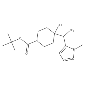 tert-butyl 4-[amino(1-methyl-1H-pyrazol-5-yl)methyl]-4-hydroxypiperidine-1-carboxylate结构式