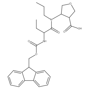4-[2-({[(9H-fluoren-9-yl)methoxy]carbonyl}amino)-N-propylbutanamido]oxolane-3-carboxylic acid结构式
