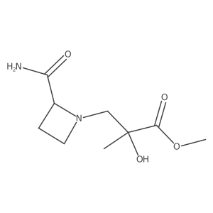 Methyl 3-(2-carbamoylazetidin-1-yl)-2-hydroxy-2-methylpropanoate结构式