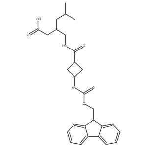 3-({[3-({[(9H-fluoren-9-yl)methoxy]carbonyl}amino)cyclobutyl]formamido}methyl)-5-methylhexanoic acid Structure