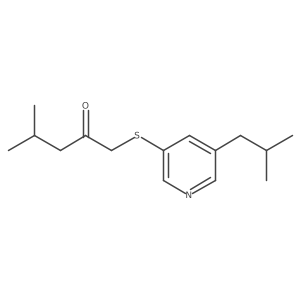 4-Methyl-1-{[5-(2-methylpropyl)pyridin-3-yl]sulfanyl}pentan-2-one结构式
