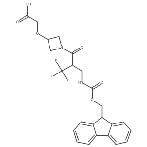 2-[(1-{2-[({[(9H-fluoren-9-yl)methoxy]carbonyl}amino)methyl]-3,3,3-trifluoropropanoyl}azetidin-3-yl)oxy]acetic acid结构式