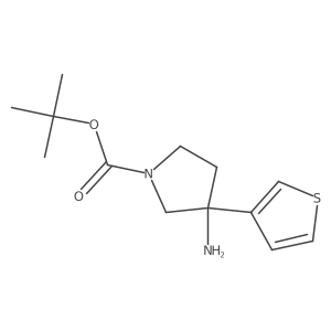 Tert-butyl 3-amino-3-(thiophen-3-yl)pyrrolidine-1-carboxylate Structure
