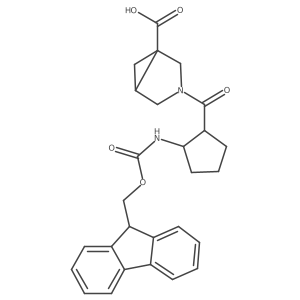 3-[2-({[(9H-fluoren-9-yl)methoxy]carbonyl}amino)cyclopentanecarbonyl]-3-azabicyclo[3.1.0]hexane-1-carboxylic acid结构式
