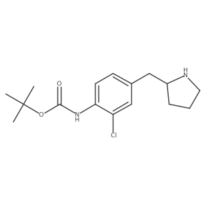 tert-butyl N-{2-chloro-4-[(pyrrolidin-2-yl)methyl]phenyl}carbamate结构式