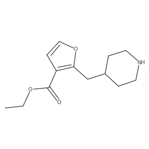 Ethyl 2-(piperidin-4-ylmethyl)furan-3-carboxylate结构式